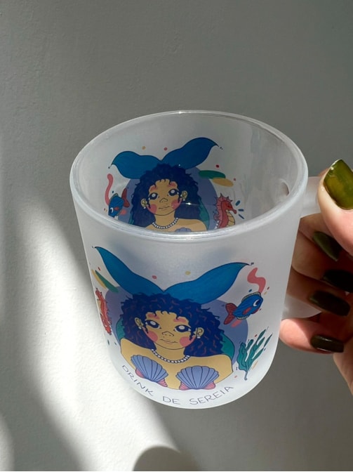 Caneca Drink de Sereia - Vidro Jateado