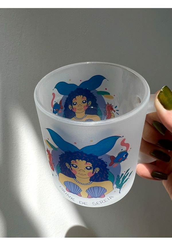 Caneca Drink de Sereia - Vidro Jateado
