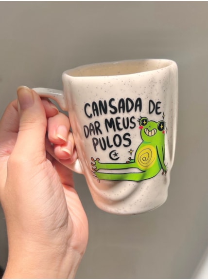 Caneca Duna Flocada - Cansada de dar meus pulos - 280ml