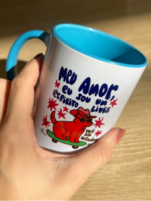 Caneca Espírito Livre - Alça Azul