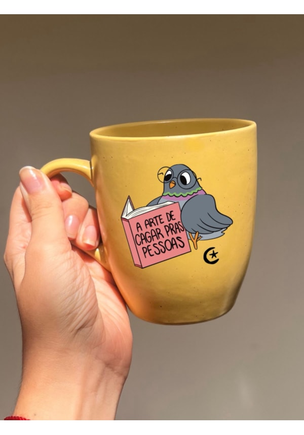 Caneca Estrelada Amarela - Pomba A arte - 330ml