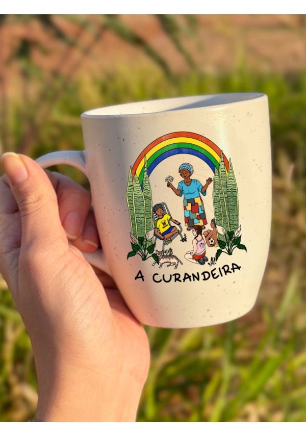 Caneca Estrelada Branca - A Curandeira - 330ml