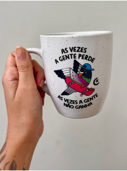 Caneca Estrelada Branca - As Vezes a Gente Perde - 330ml