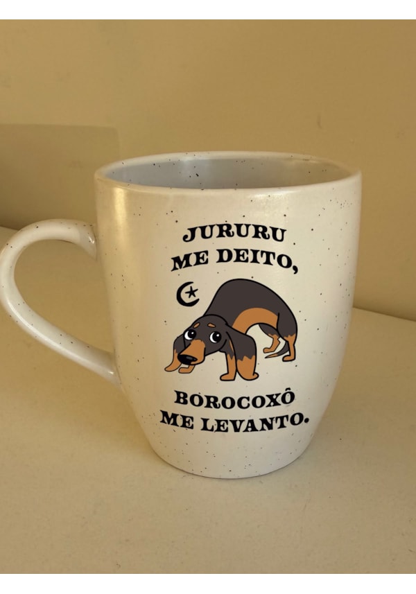 Caneca Estrelada Branca - Jururu me deito - 330ml