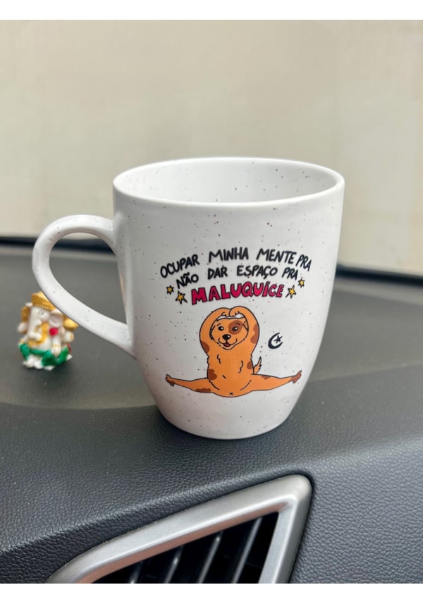 Caneca Estrelada Branca - Ocupar minha Mente - 330ml