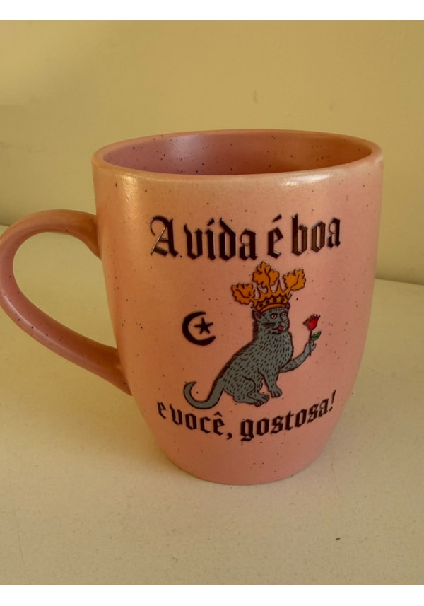 Caneca Estrelada Rosa - A vida é boa, e você, gostosa! - 330ml