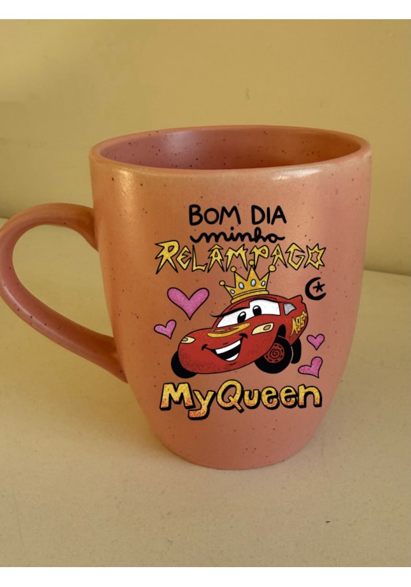 Caneca Estrelada Rosa - Relâmpago Myqueen - 330ml