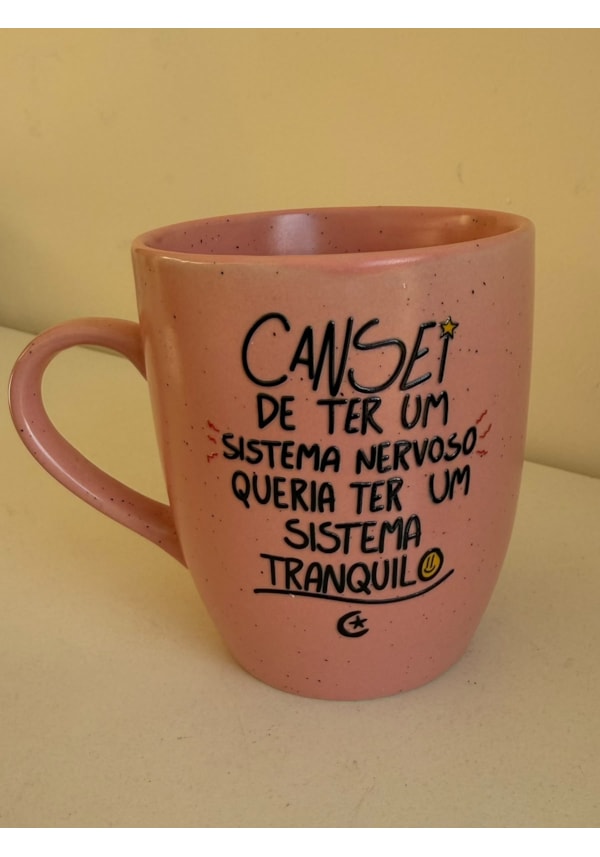 Caneca Estrelada Rosa - Sistema Tranquilo - 330ml
