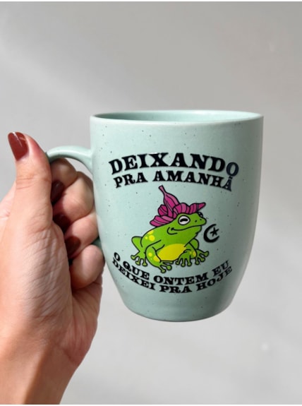 Caneca Estrelada Verde - Deixando Pra Amanhã - 330ml
