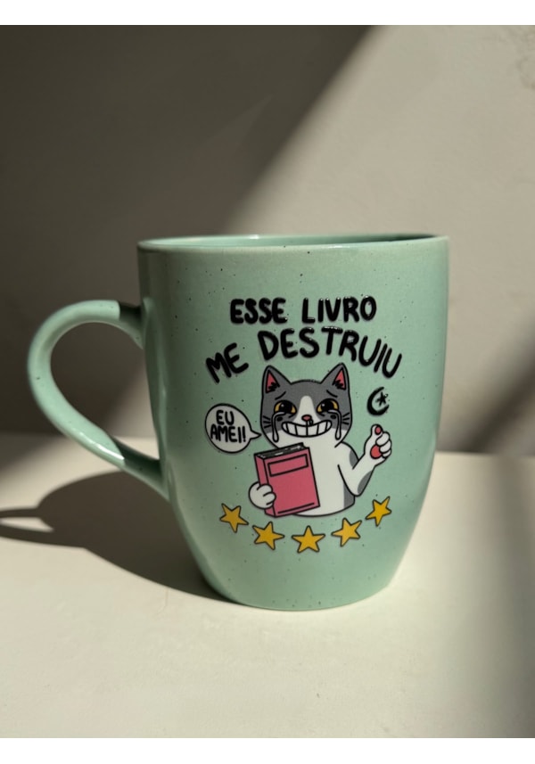 Caneca Estrelada Verde - Esse livro me destruiu - 330ml