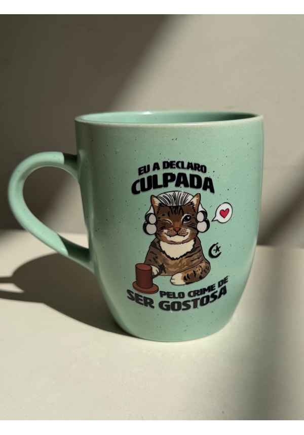 Caneca Estrelada Verde - Gata culpada - 330ml