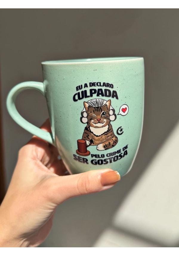 Caneca Estrelada Verde - Gata culpada - 330ml