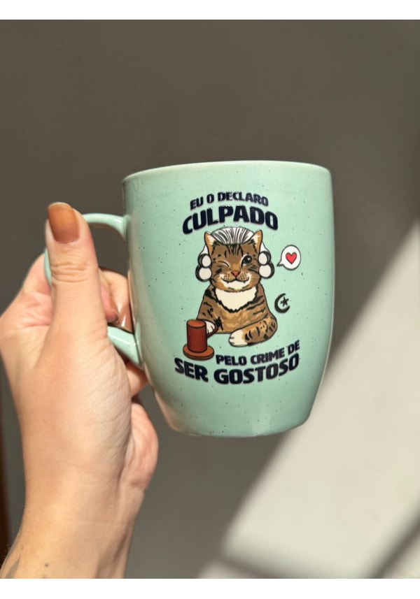 Caneca Estrelada Verde - Gato culpado - 330ml