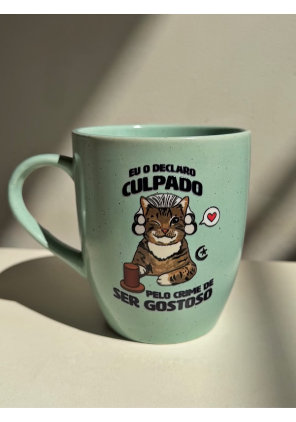 Caneca Estrelada Verde - Gato culpado - 330ml