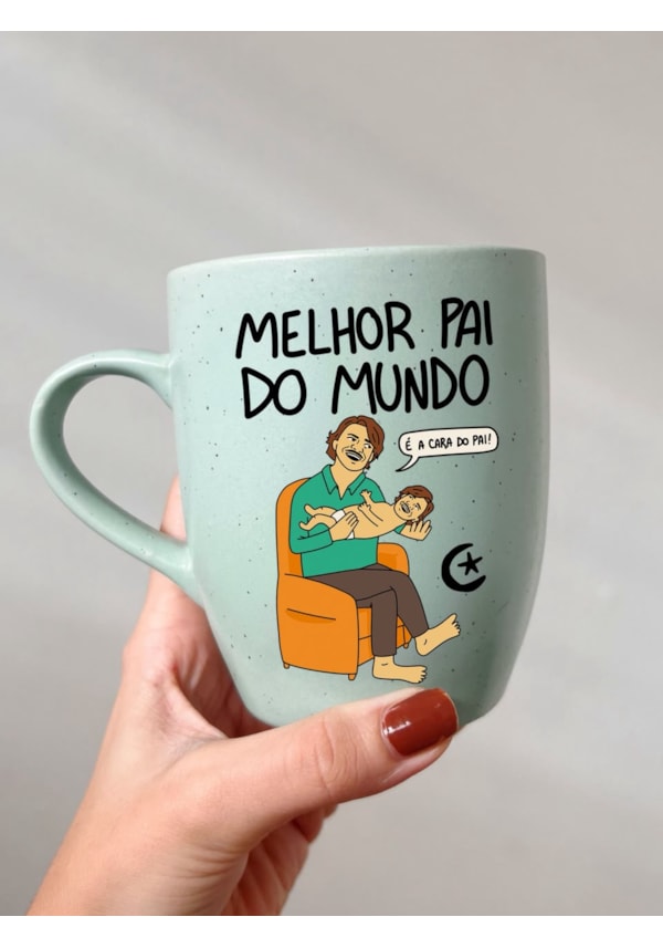 Caneca Estrelada Verde - Melhor pai - 330ml