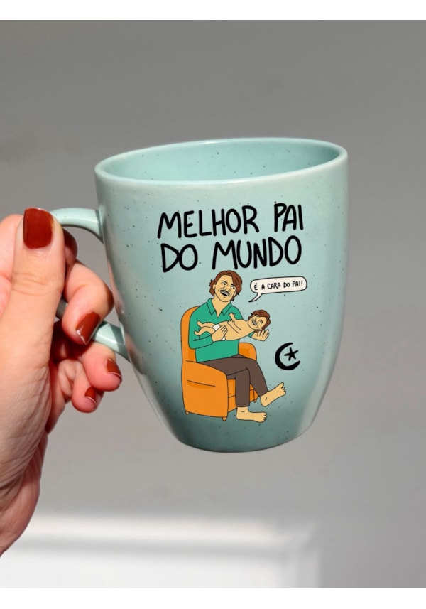 Caneca Estrelada Verde - Melhor pai - 330ml