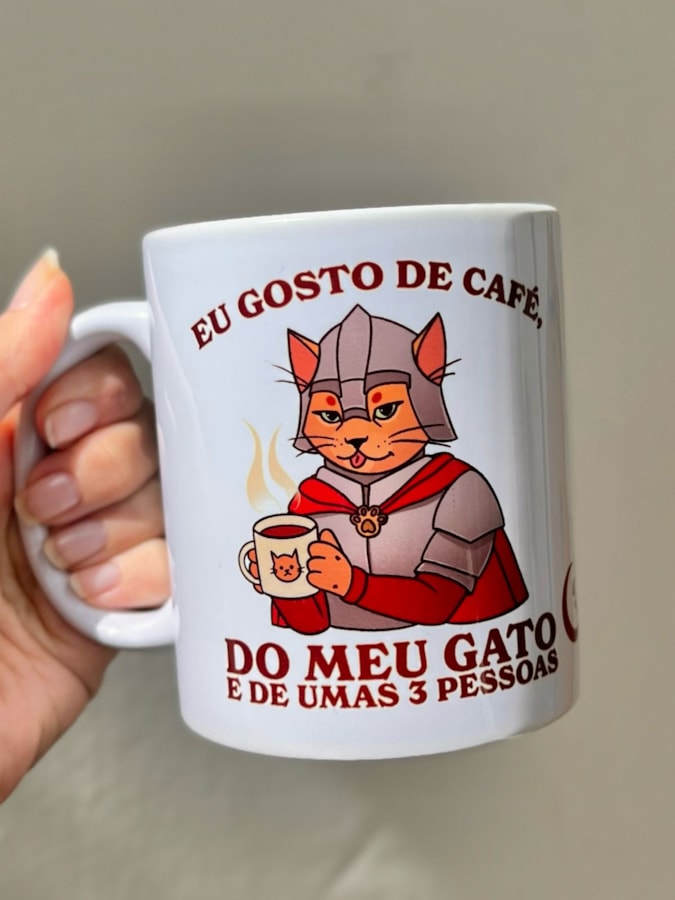 Caneca Eu Amo Café e Meu Gato — imagem 1