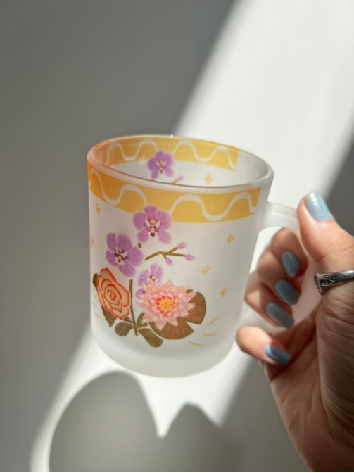 Caneca Flores Brasileiras - Vidro Jateado
