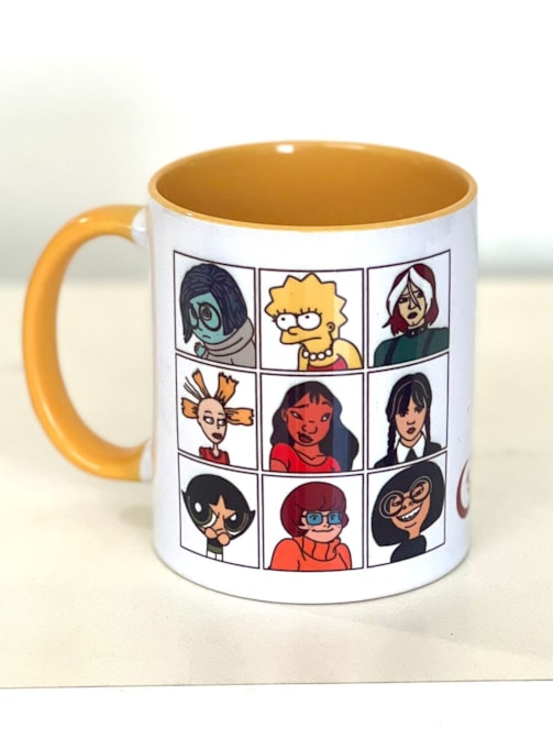 Caneca Garotas Cansadas - Alça Amarela