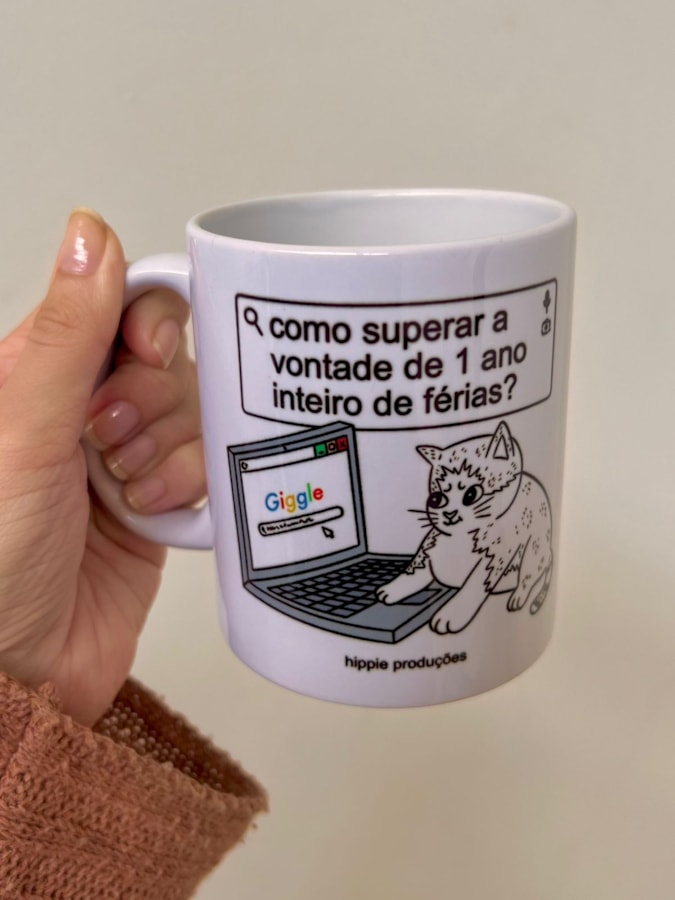 Caneca Gato 1 ano de Férias - 325ml — imagem 1