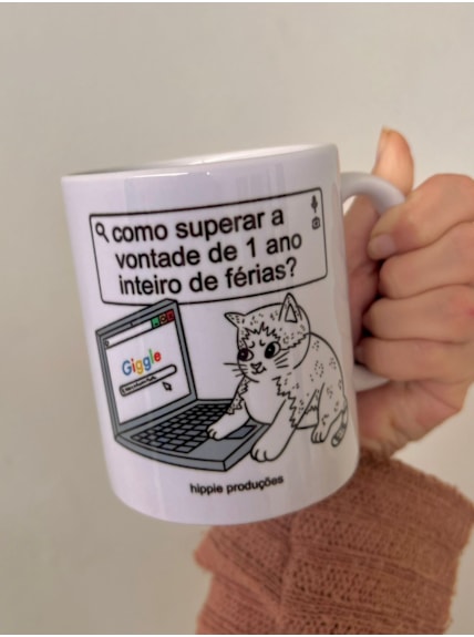 Caneca Gato 1 ano de Férias - 325ml