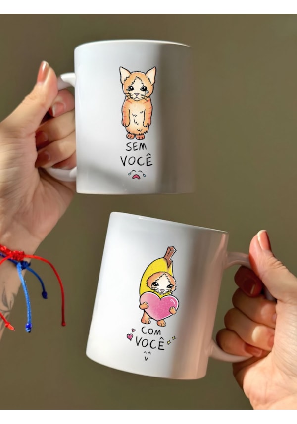 Caneca Gato Com e Sem Você