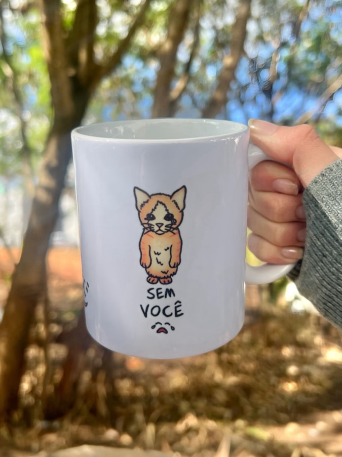 Caneca Gato Com e Sem Você — imagem 3