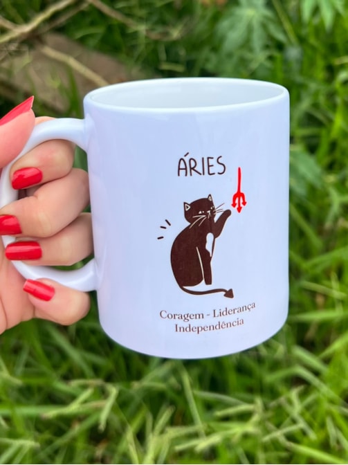Caneca Gato de Áries