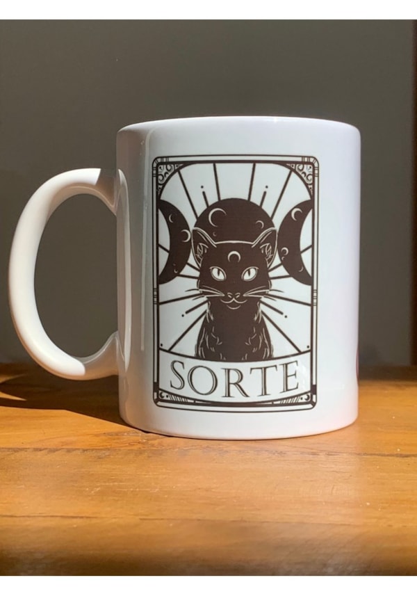 Caneca Gato Preto Dá Sorte