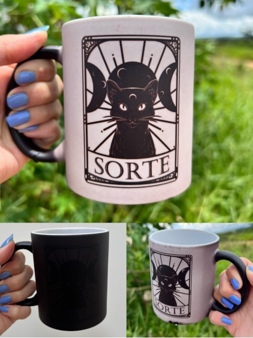 Caneca Gato Preto dá Sorte - Mágica