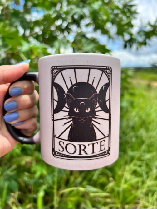 Caneca Gato Preto dá Sorte - Mágica