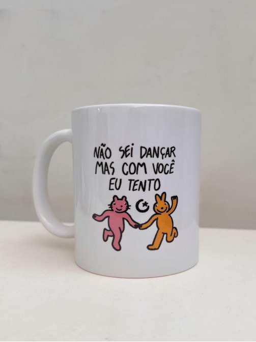 Caneca Gatos - Não sei dançar mas com você eu tento