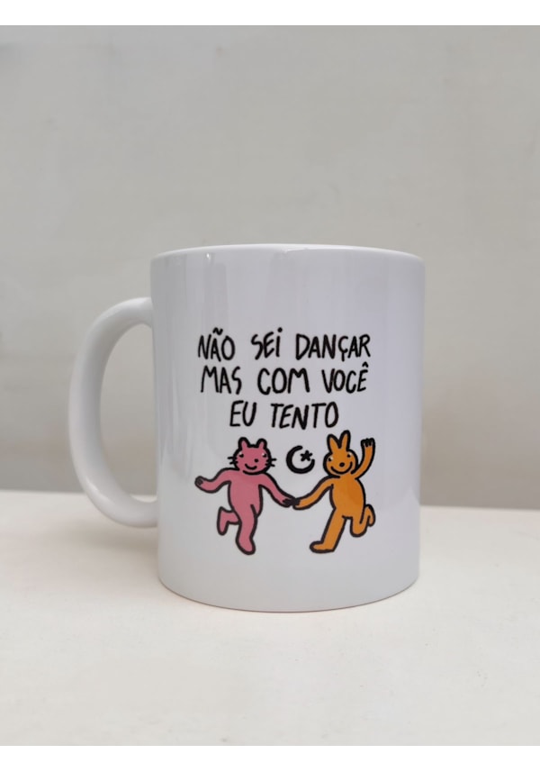 Caneca Gatos - Não sei dançar mas com você eu tento