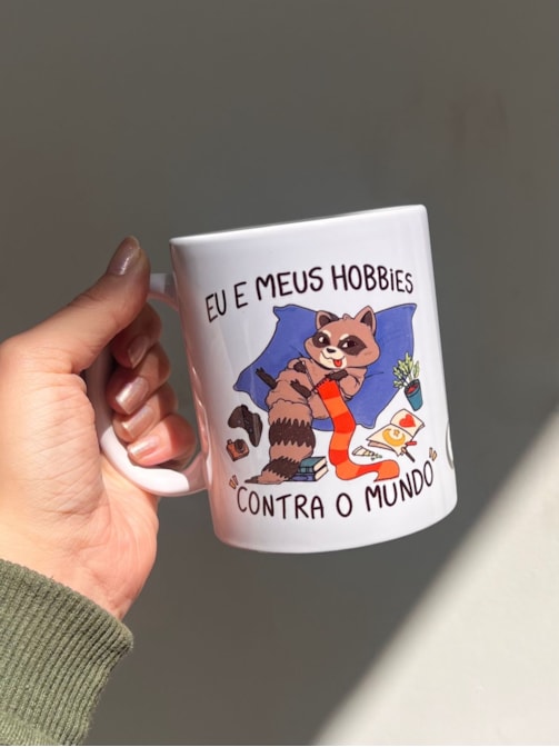 Caneca Guaxinim Meus Hobbies