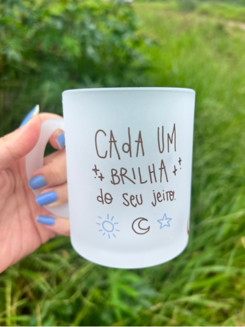 Caneca Jeito de Brilhar - Vidro Jateado