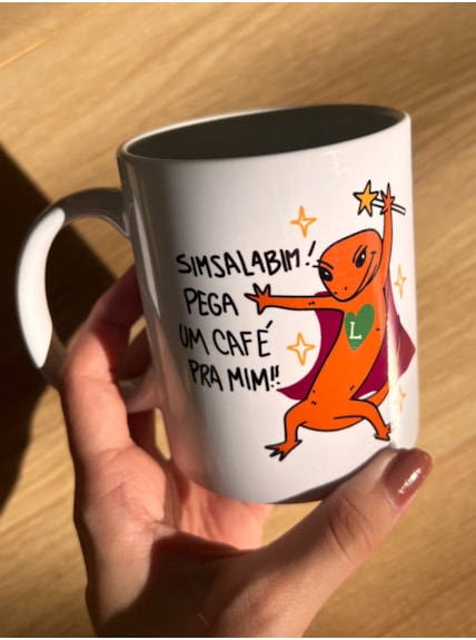Caneca Lagartixa Sinsalabim Pega Um Café Pra Mim