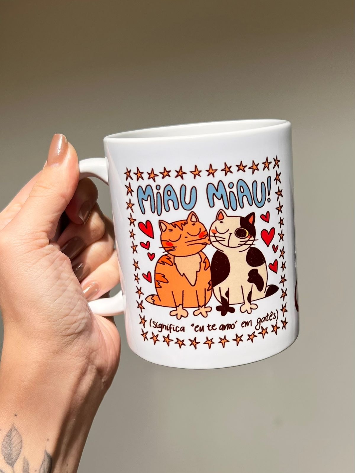 Caneca Miau Te Amo em Gatês — imagem 1