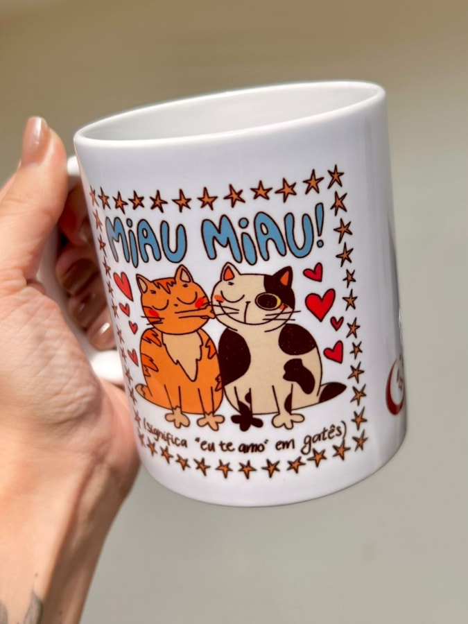 Caneca Miau Te Amo em Gatês — imagem 1