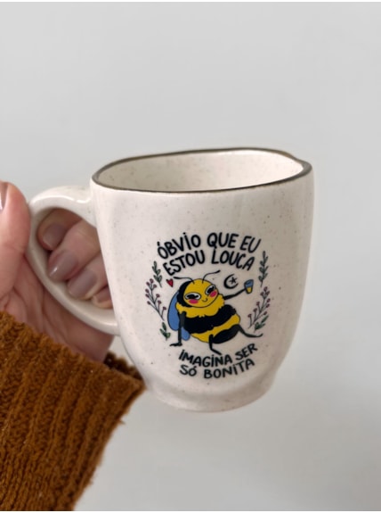 Caneca Névoa - Abelha Óbvio que eu estou Louca - 260ml