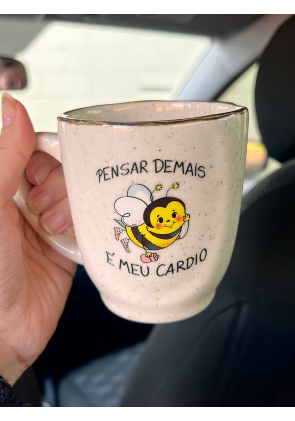 Caneca Névoa - Abelha Pensar É Cardio - 260ml