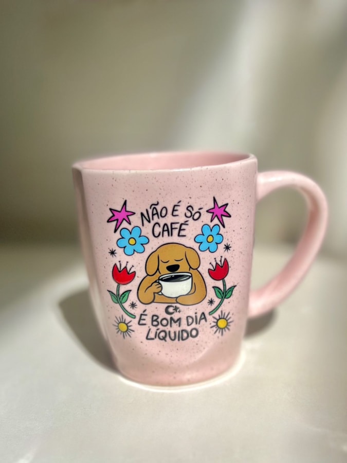 Caneca Névoa - Café é Bom dia Líquido - Rosa - 260ml — imagem 2