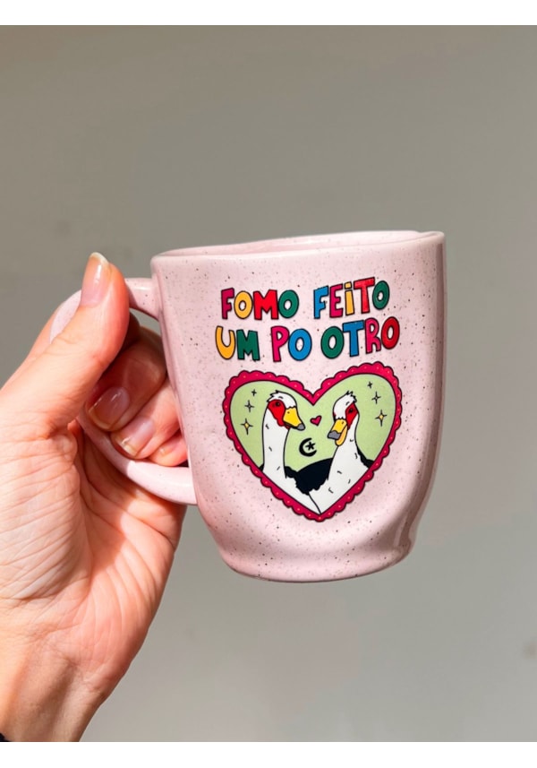 Caneca Névoa - Fomo feito um po otro - Rosa - 260ml