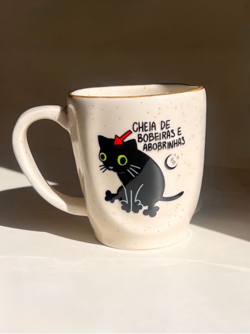 Caneca Névoa - Gato Bobeiras e Abobrinhas - 260ml