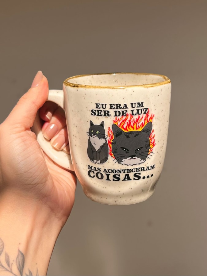 Caneca Névoa Gato Era um Ser de Luz - 260ml — imagem 1
