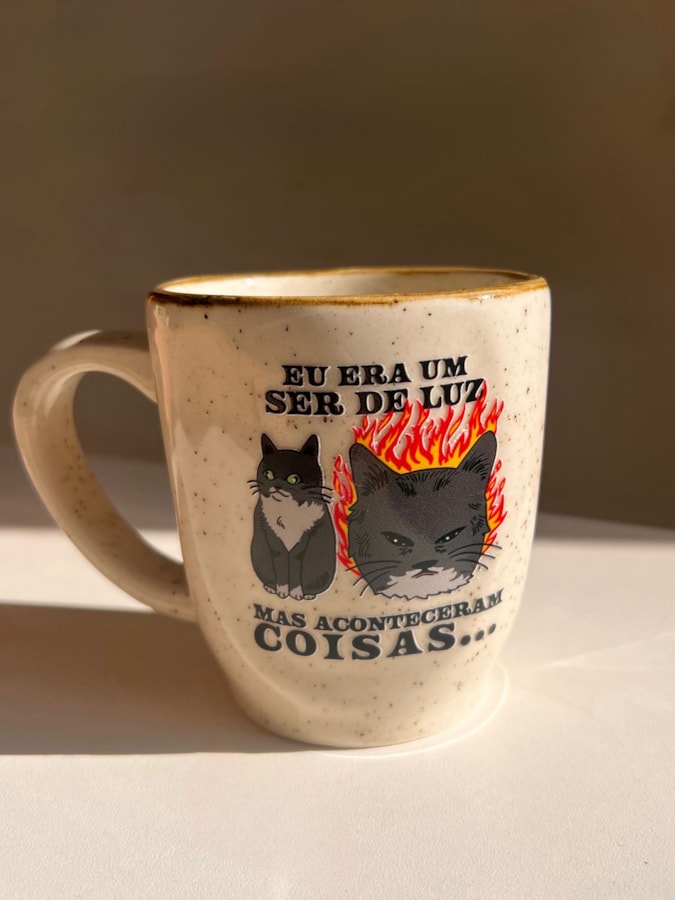 Caneca Névoa Gato Era um Ser de Luz - 260ml — imagem 2