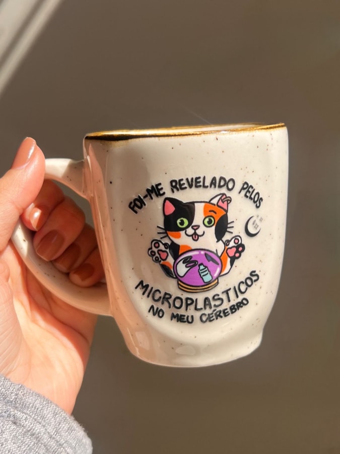 Caneca Névoa - Gato Microplásticos - 260ml — imagem 1