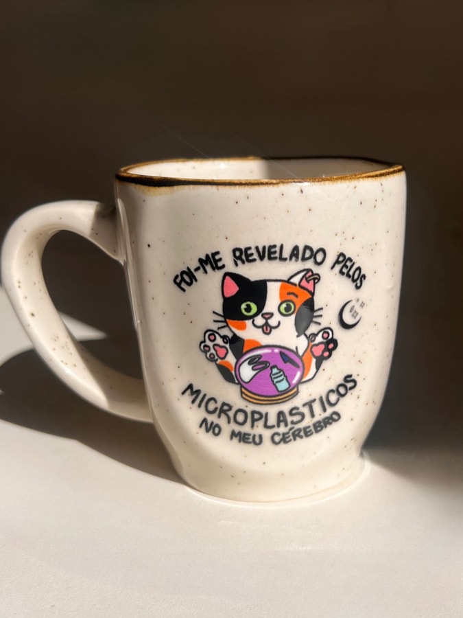 Caneca Névoa - Gato Microplásticos - 260ml — imagem 2