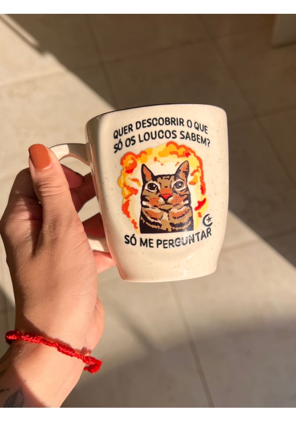 Caneca Névoa - Gato Os Loucos Sabem - 260ml