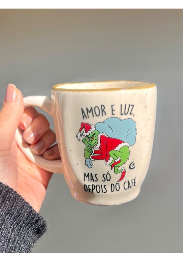 Caneca Névoa - Grinch - Amor e Luz - 260ml