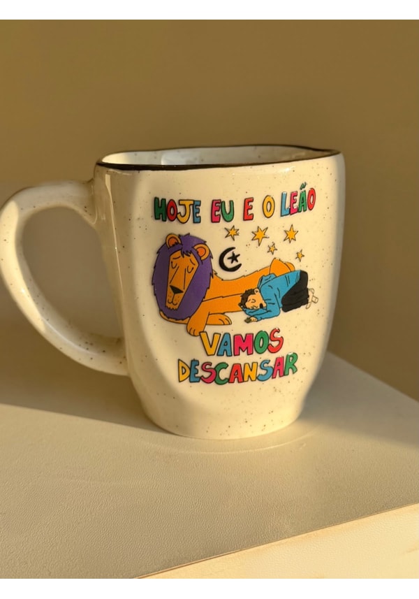 Caneca Névoa - Hoje eu e o leão vamos descansar - 260ml